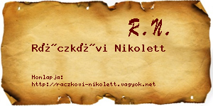 Ráczkövi Nikolett névjegykártya