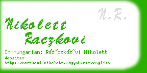 nikolett raczkovi business card